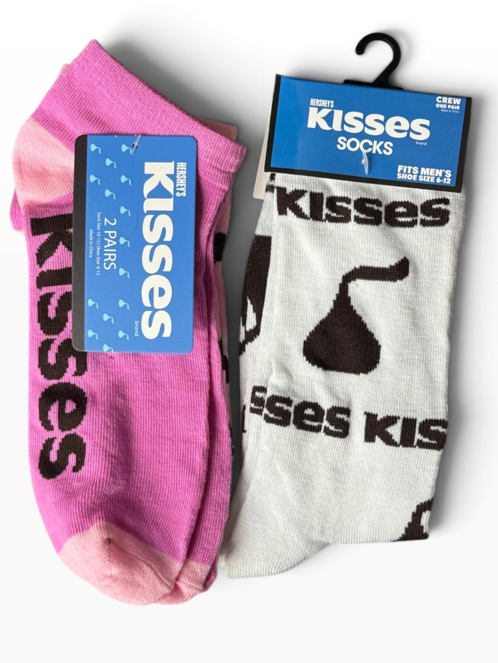 Hershey’s Kisses Socks 3-Pair Lot Pink White Shoe Size 6-12 NWT